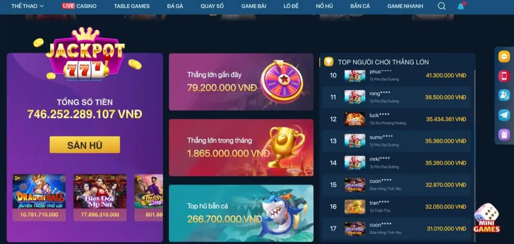 Thưởng casino trực tuyến